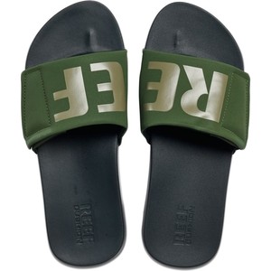 Reef Mens Cushion Bounce Slide Sandals / Flip Flops Olive / Grey RF0A3OL5OGL